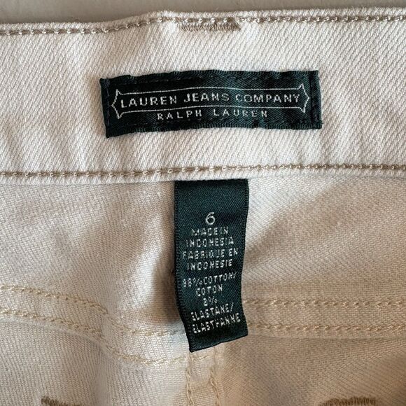 Ralph Lauren Mid Rise Moderate Straight Leg Ivory Classic Stretch Jeans SZ 6 - Picture 4 of 10